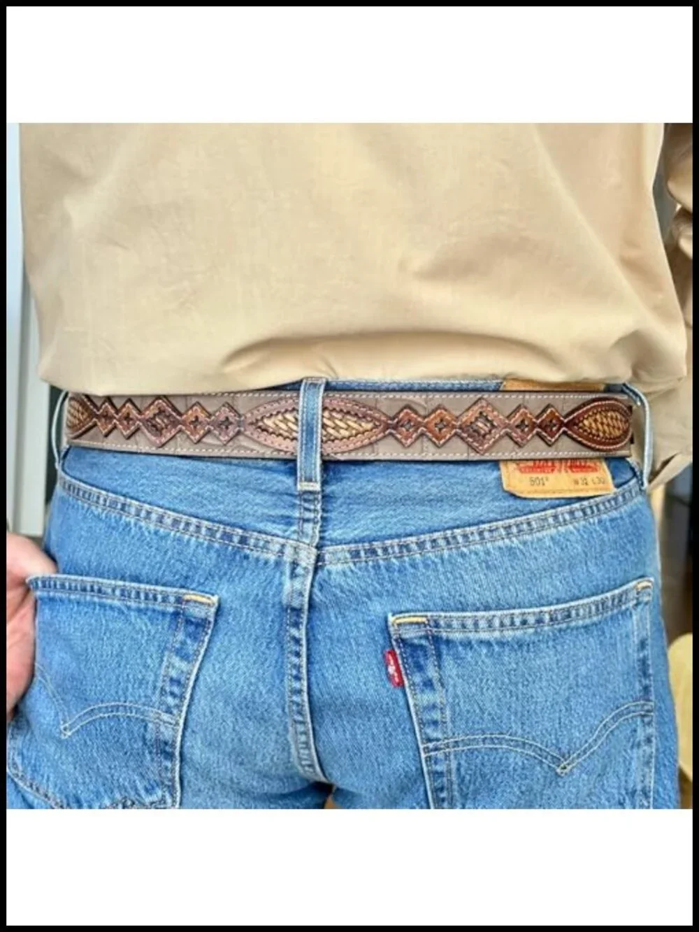 Men's Full Grain Leather Western Belt 1.5
